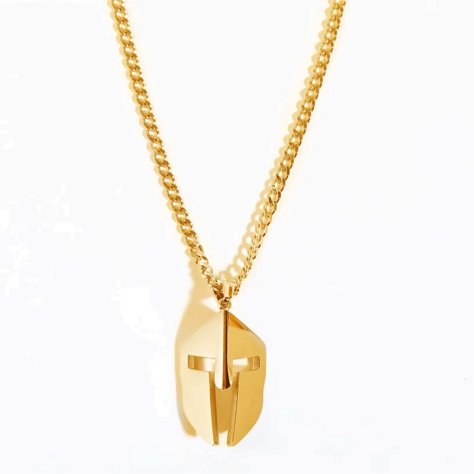 SPARTAN HELMET NECKLACE - GOLD