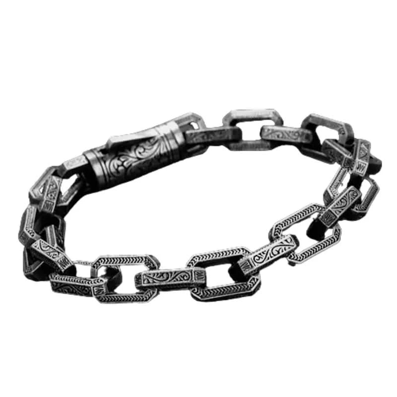 EMBOSSED ANCHOR BRACELET - SILVER - Boujisphere