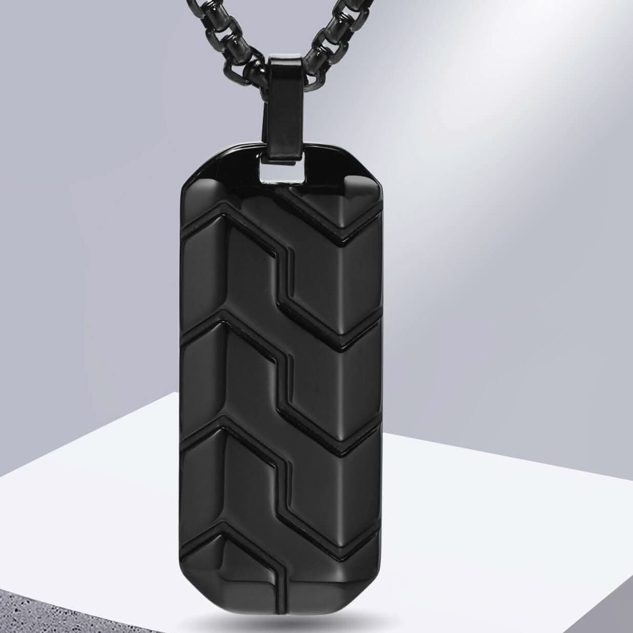 HEPHAESTUS HEXAGONAL NECKLACE - BLACK - Boujisphere