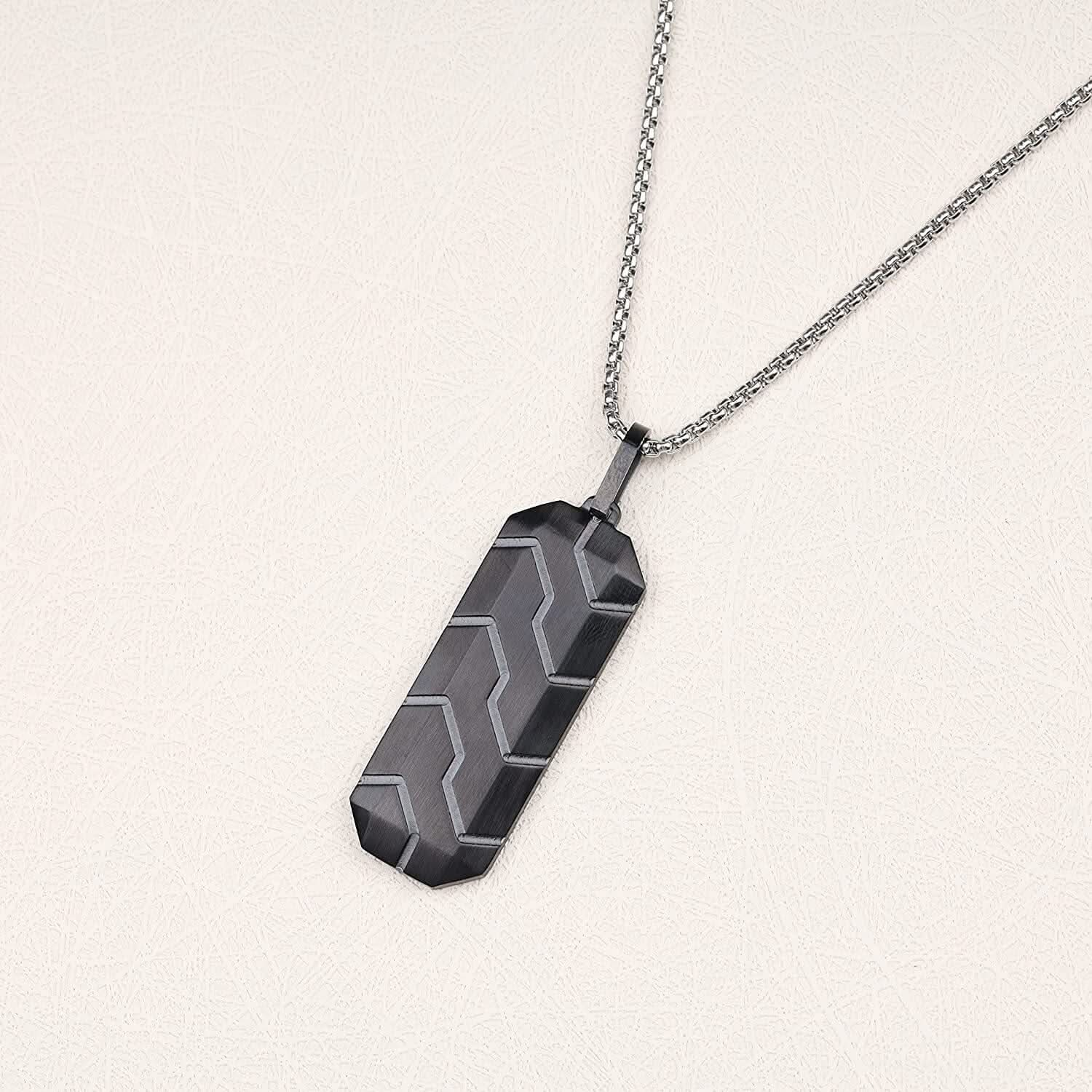 HEPHAESTUS HEXAGONAL NECKLACE - BLACK - Boujisphere