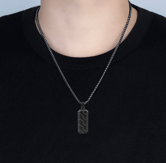 HEPHAESTUS HEXAGONAL NECKLACE - BLACK - Boujisphere