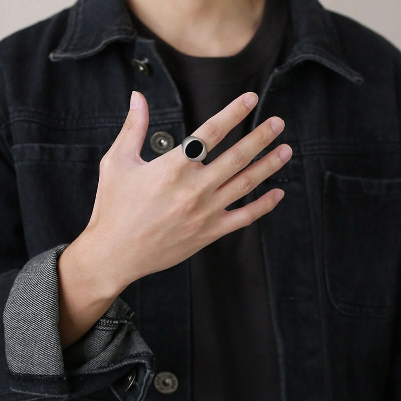 OVAL AGATE RING - SILVER - Boujisphere