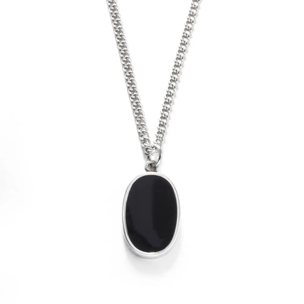 OVAL NECKLACE – BLACK - Boujisphere