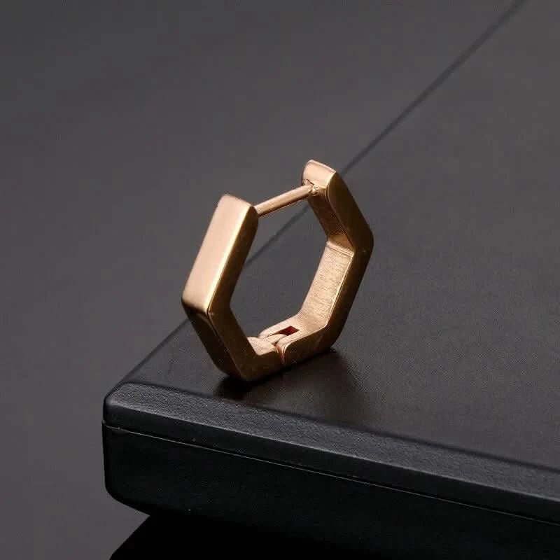 PENTAGON EARRING - ROSE GOLD - Boujisphere