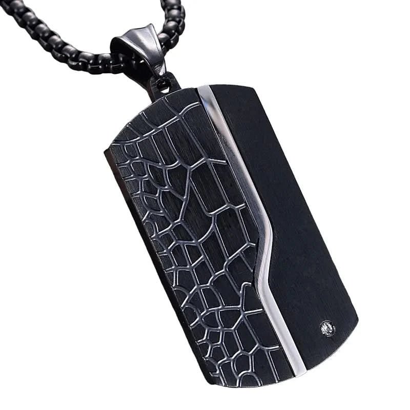 ROCK TAG NECKLACE - BLACK - Boujisphere