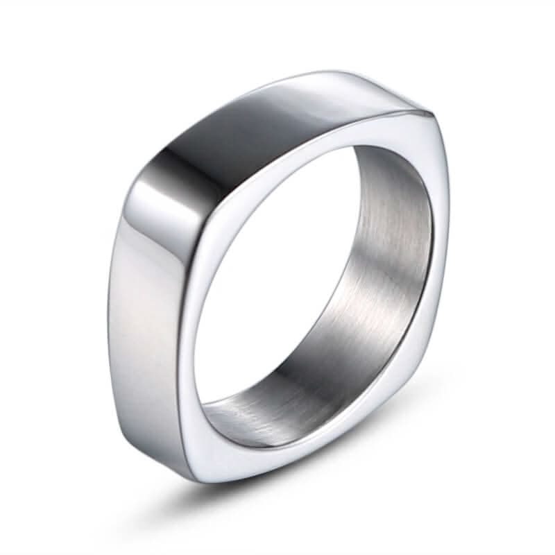 THIN SQUARE RING - SILVER - Boujisphere