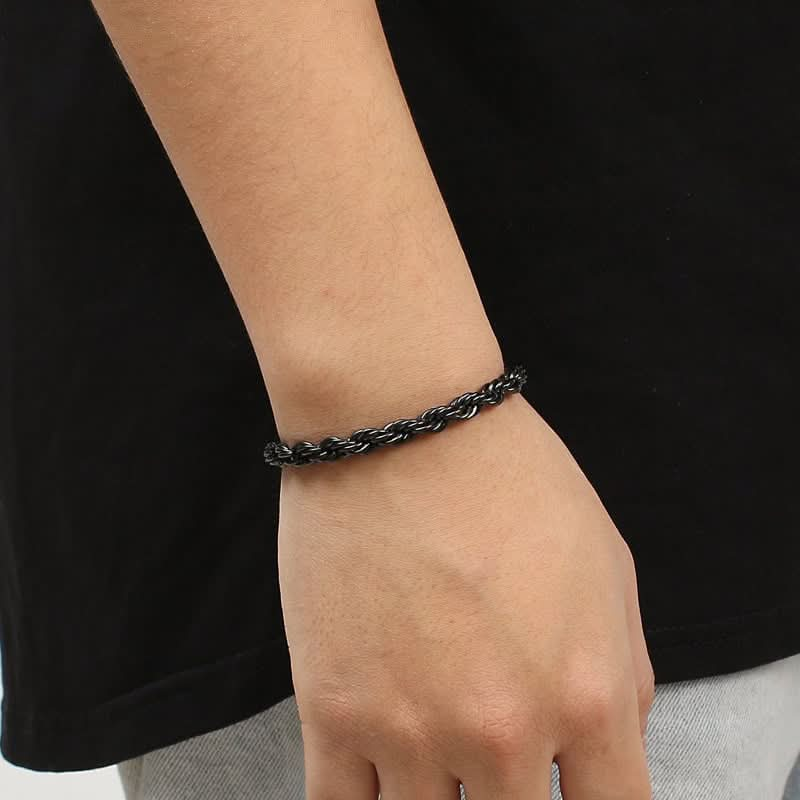 TWIST CHAIN BRACELET - BLACK - Boujisphere