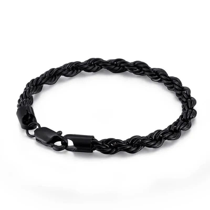 TWIST CHAIN BRACELET - BLACK - Boujisphere