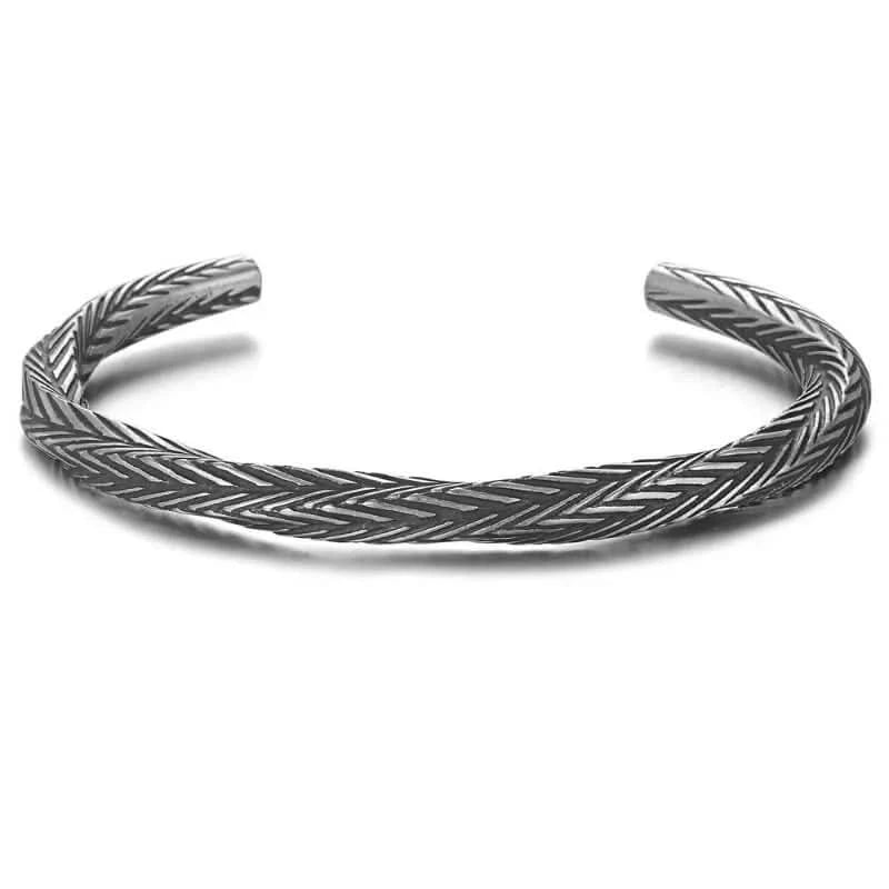 TWISTED CUFF BRACELET - GRAY - Boujisphere